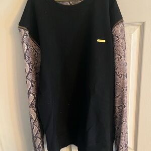 Hudson Black Sweatshirt with Snake Print Details